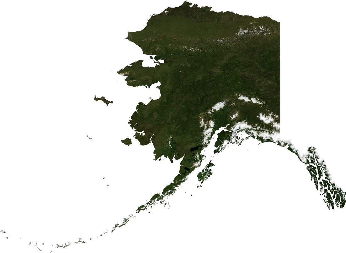 Alaska, July 2004: NASA imagery clipped to the regional boundary