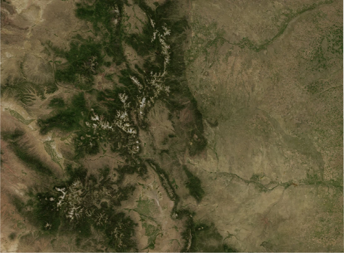Colorado, July 2004: NASA imagery clipped to the regional boundary