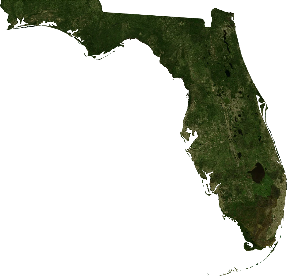 Florida, July 2004: NASA imagery clipped to the regional boundary