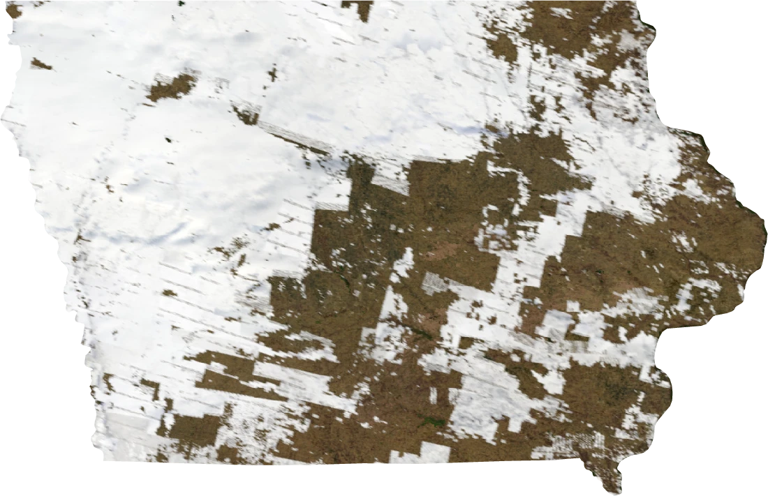 Iowa, January 2004: NASA imagery clipped to the regional boundary