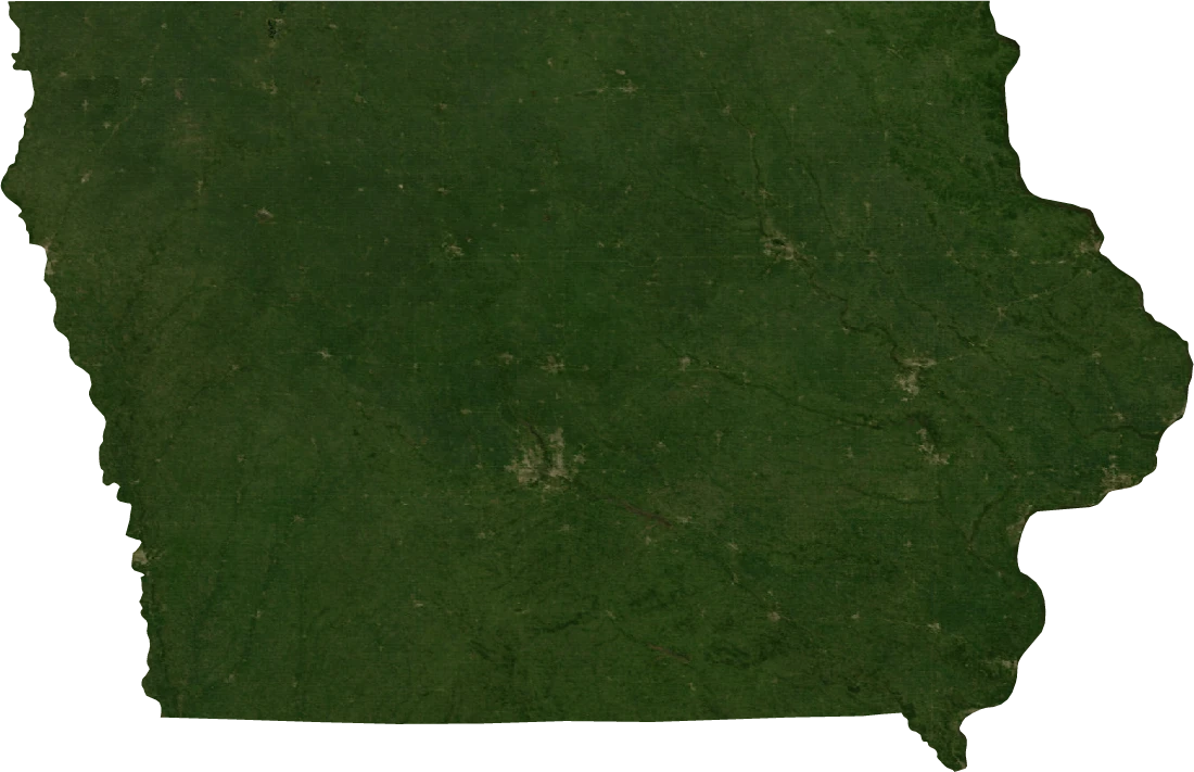 Iowa, July 2004: NASA imagery clipped to the regional boundary