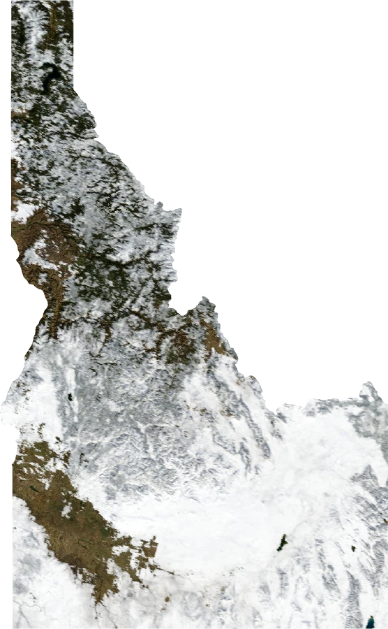 Idaho, January 2004: NASA imagery clipped to the regional boundary