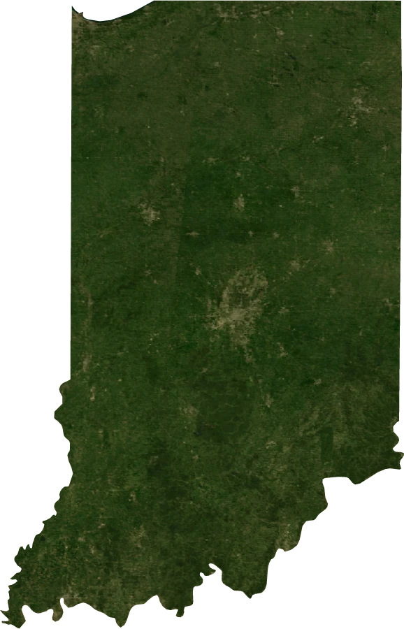 Indiana, July 2004: NASA imagery clipped to the regional boundary