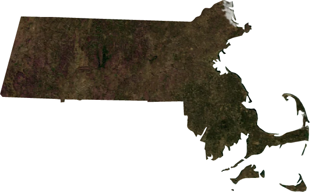 Massachusetts, January 2004: NASA imagery clipped to the regional boundary