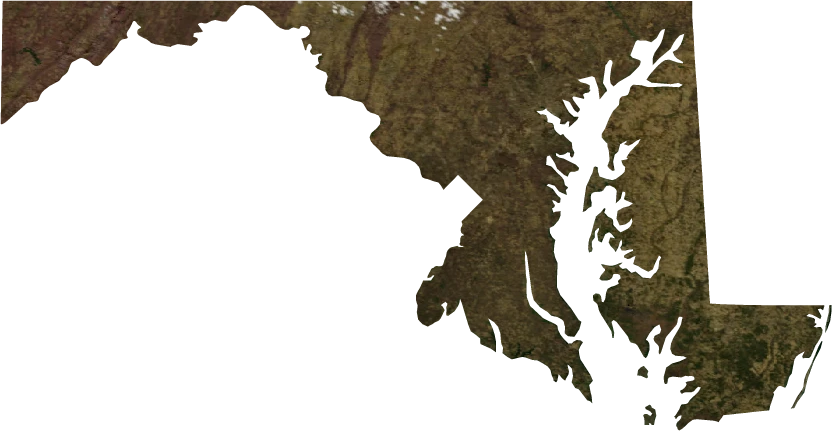 Maryland, January 2004: NASA imagery clipped to the regional boundary
