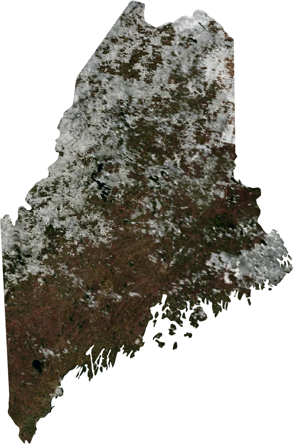 Maine, January 2004: NASA imagery clipped to the regional boundary