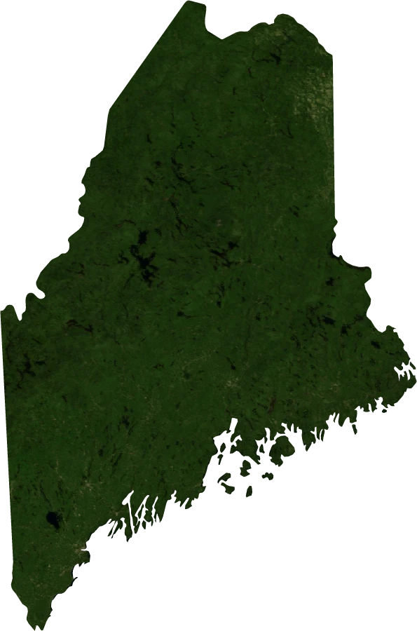 Maine, July 2004: NASA imagery clipped to the regional boundary