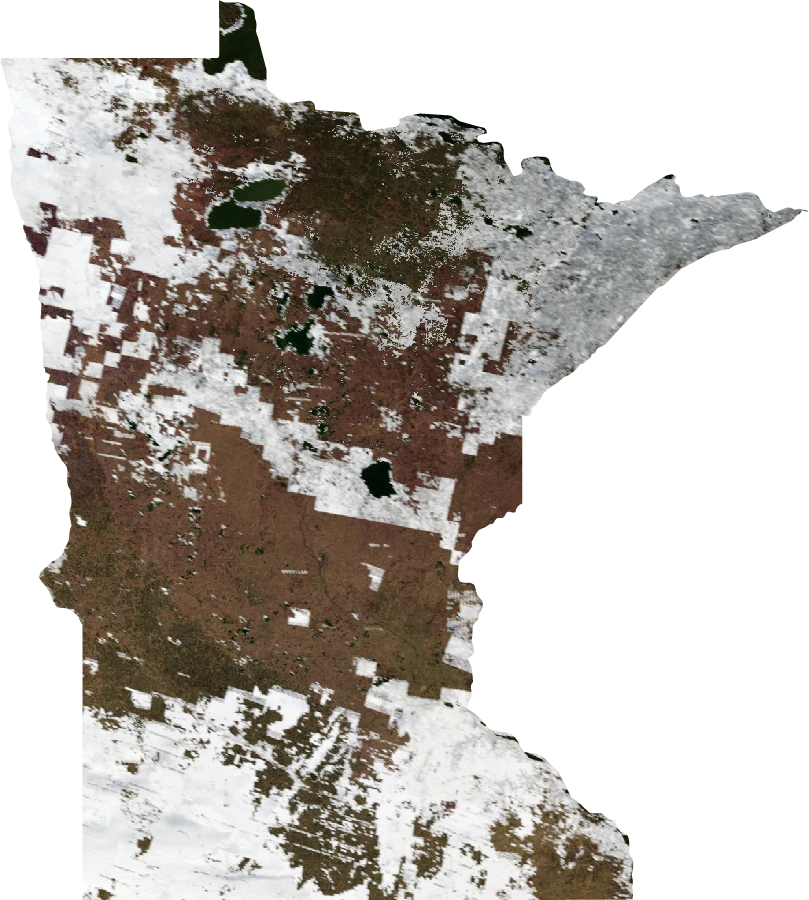 Minnesota, January 2004: NASA imagery clipped to the regional boundary