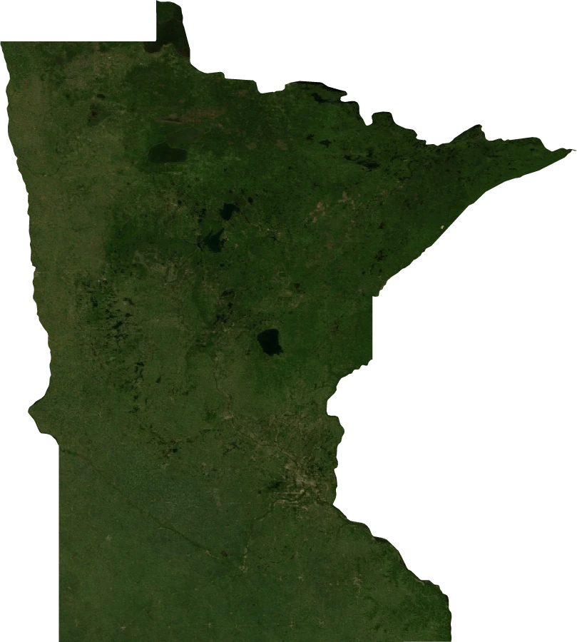 Minnesota, July 2004: NASA imagery clipped to the regional boundary