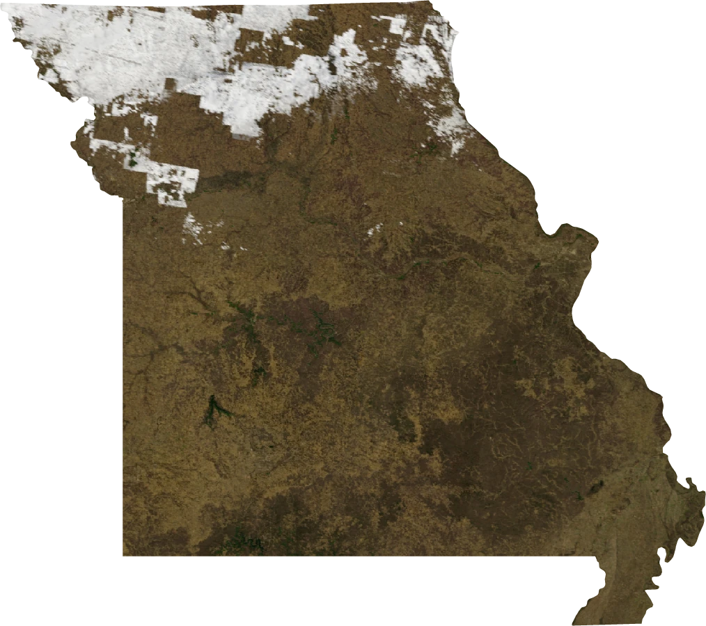 Missouri, January 2004: NASA imagery clipped to the regional boundary