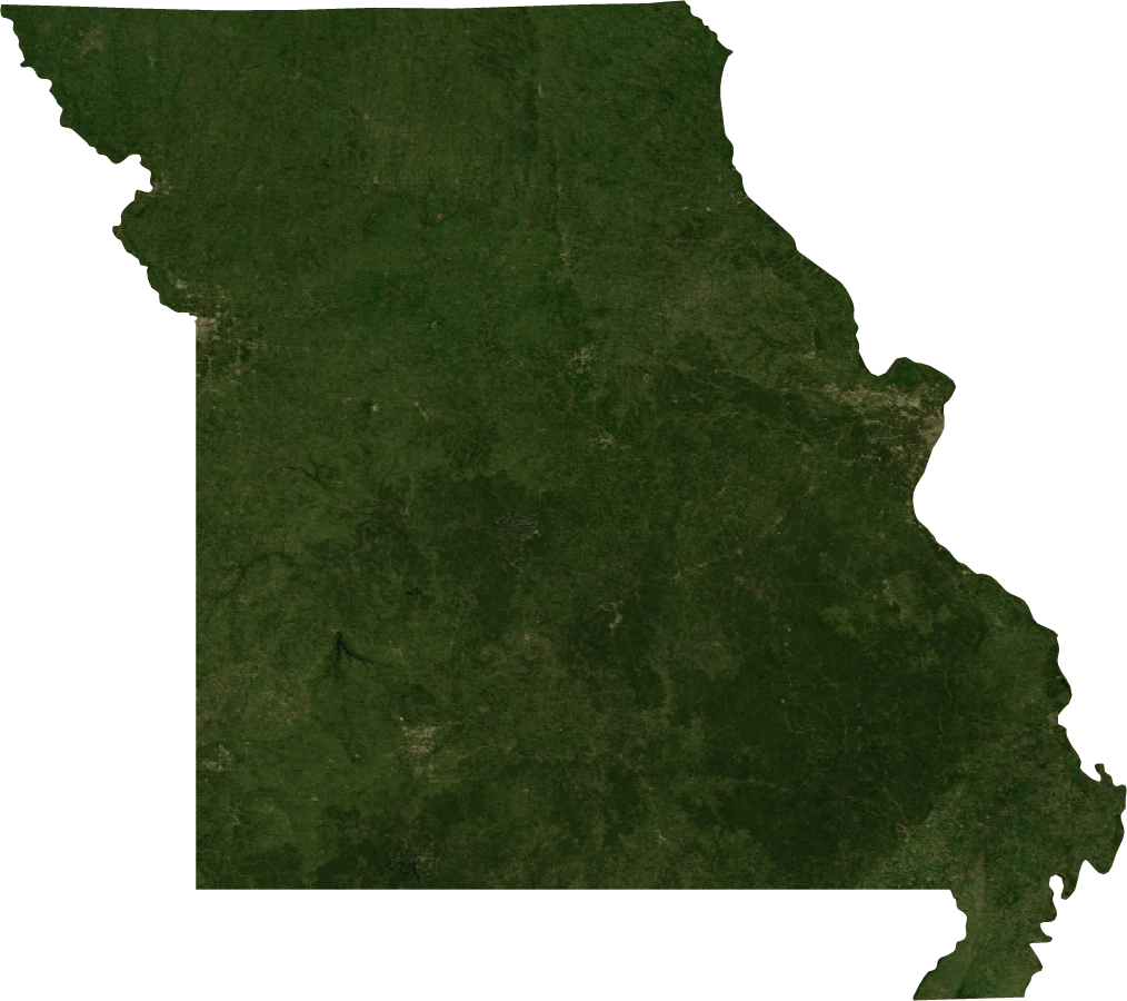Missouri, July 2004: NASA imagery clipped to the regional boundary