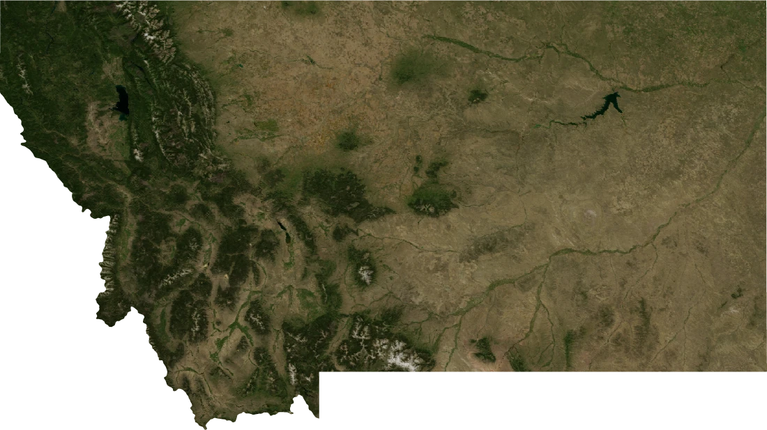Montana, July 2004: NASA imagery clipped to the regional boundary