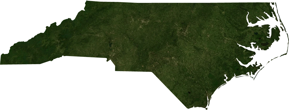 North Carolina, July 2004: NASA imagery clipped to the regional boundary
