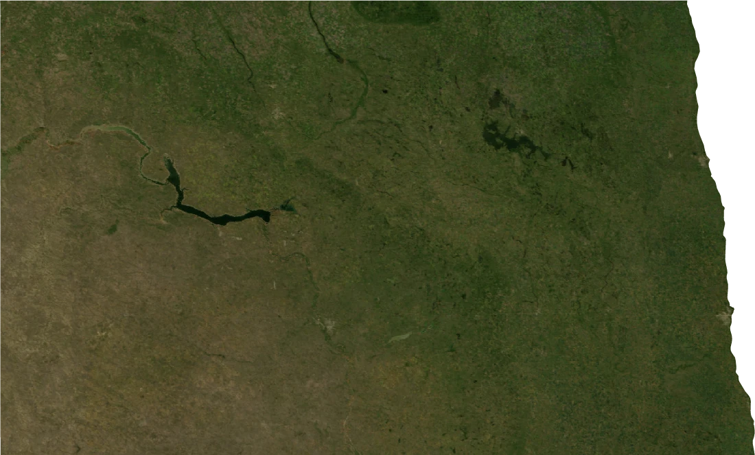 North Dakota, July 2004: NASA imagery clipped to the regional boundary