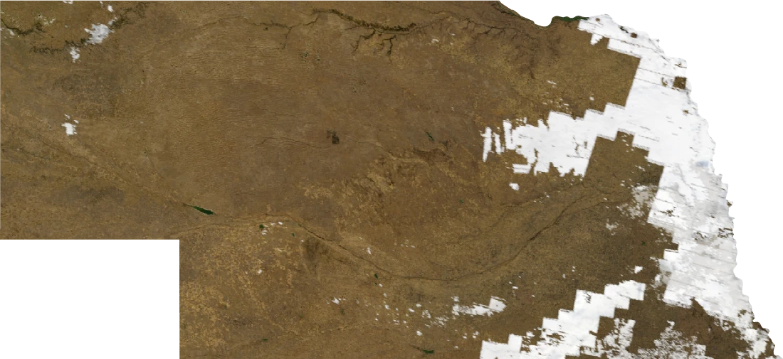 Nebraska, January 2004: NASA imagery clipped to the regional boundary