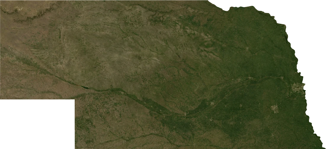 Nebraska, July 2004: NASA imagery clipped to the regional boundary