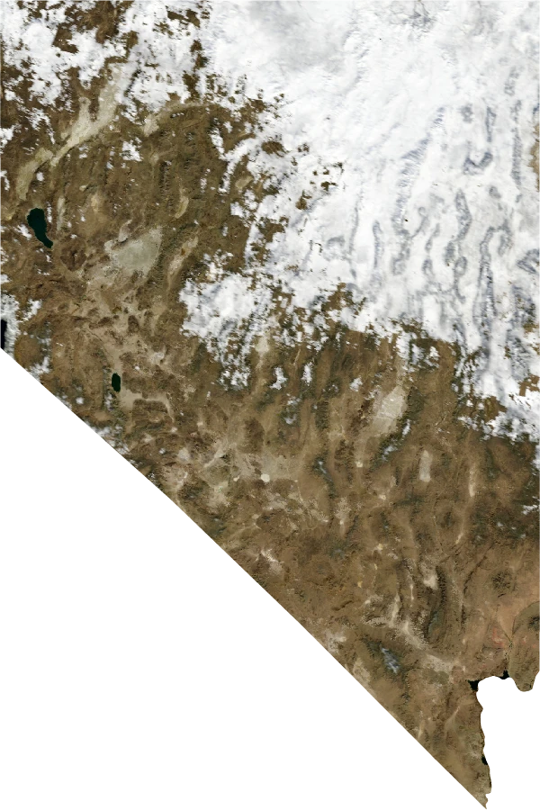 Nevada, January 2004: NASA imagery clipped to the regional boundary