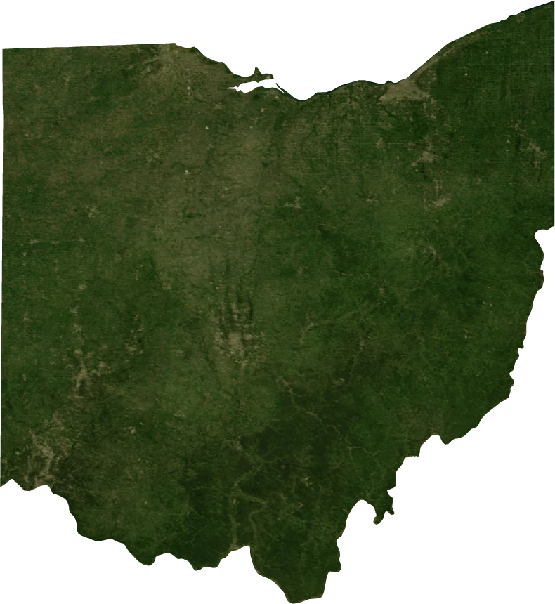 Ohio, July 2004: NASA imagery clipped to the regional boundary