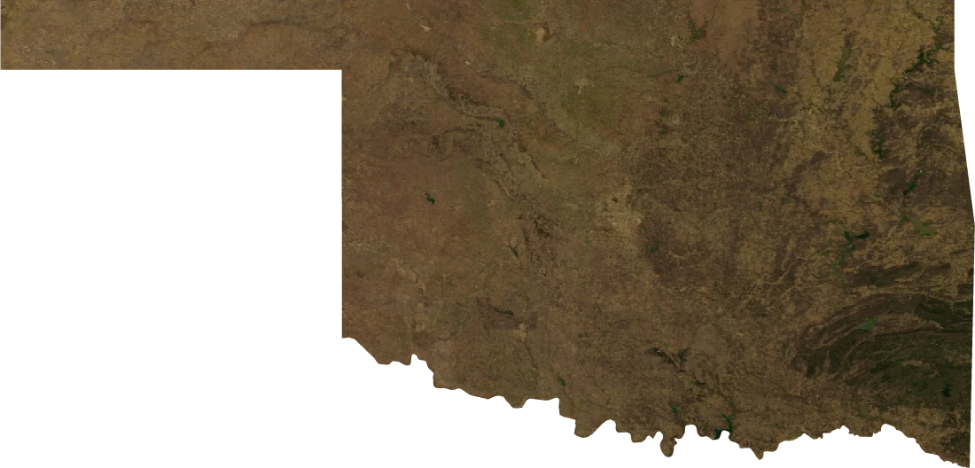 Oklahoma, January 2004: NASA imagery clipped to the regional boundary