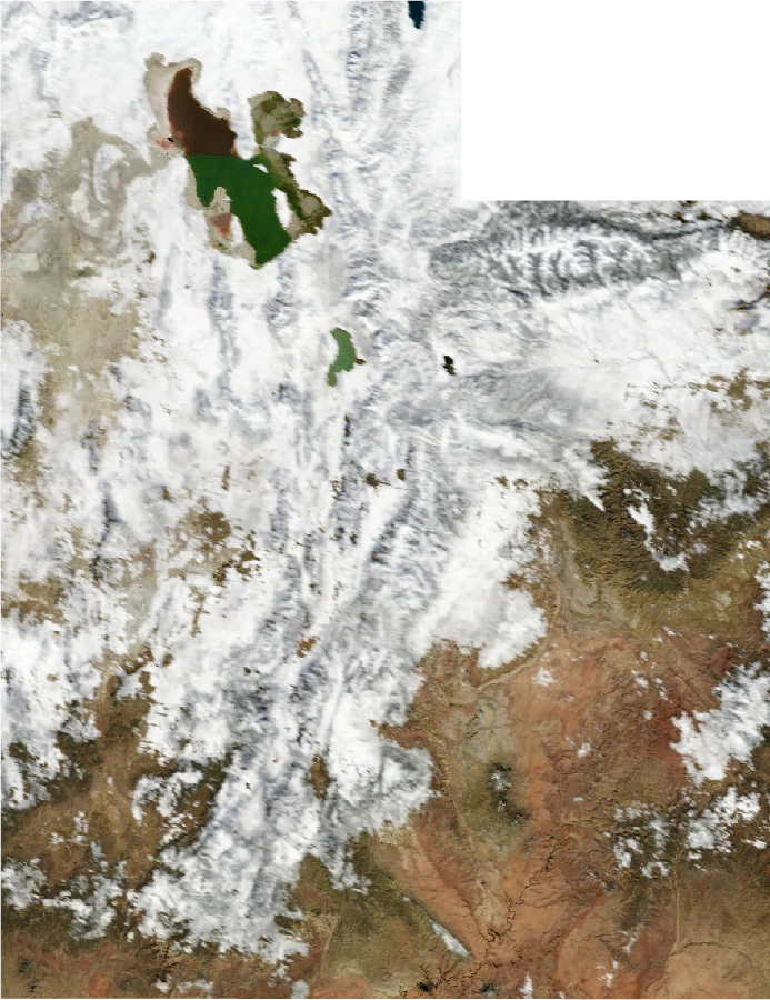 Utah, January 2004: NASA imagery clipped to the regional boundary