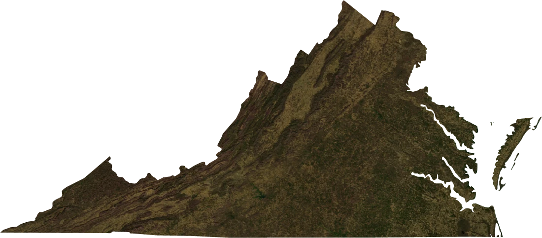 Virginia, January 2004: NASA imagery clipped to the regional boundary