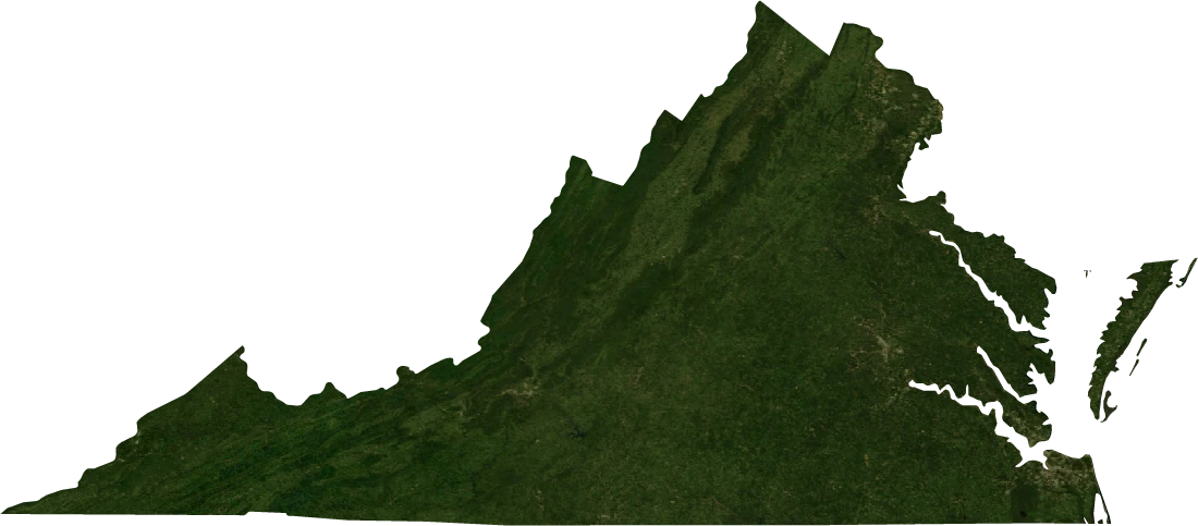 Virginia, July 2004: NASA imagery clipped to the regional boundary