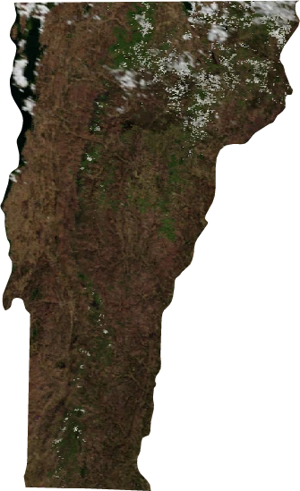 Vermont, January 2004: NASA imagery clipped to the regional boundary