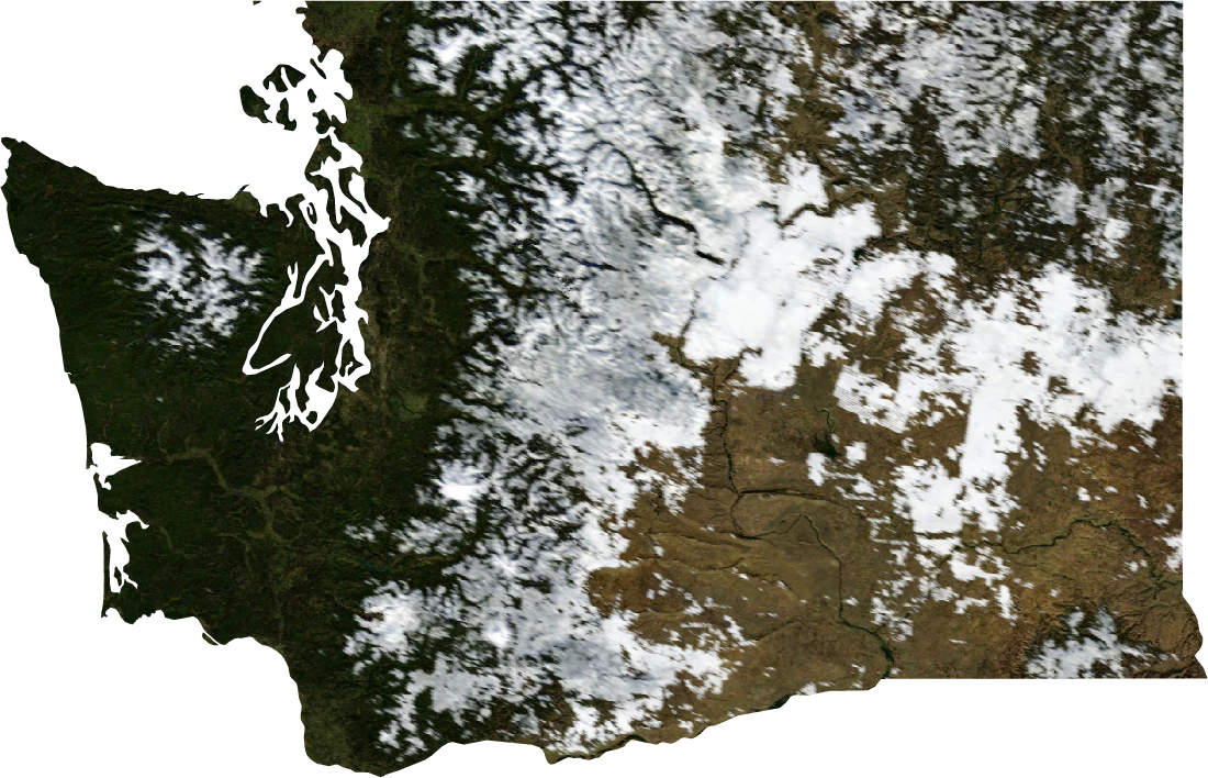 Washington, January 2004: NASA imagery clipped to the regional boundary