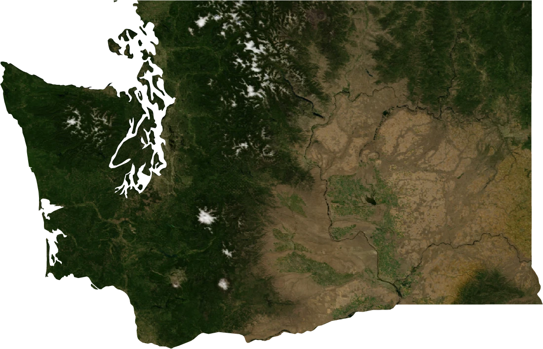 Washington, July 2004: NASA imagery clipped to the regional boundary