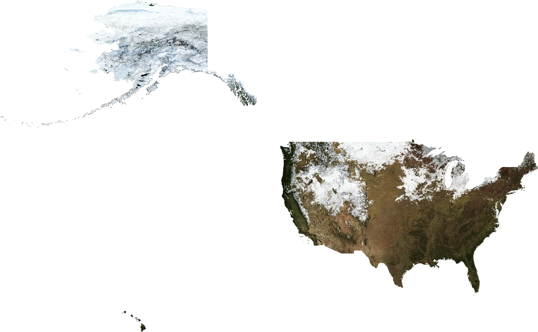 United States, January 2004: NASA imagery clipped to the regional boundary