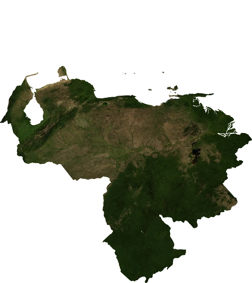 Venezuela, January 2004: NASA imagery clipped to the regional boundary