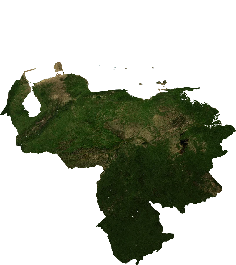 Venezuela, July 2004: NASA imagery clipped to the regional boundary
