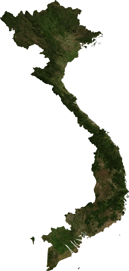 Vietnam, January 2004: NASA imagery clipped to the regional boundary