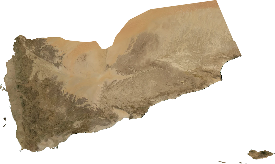 Yemen, January 2004: NASA imagery clipped to the regional boundary