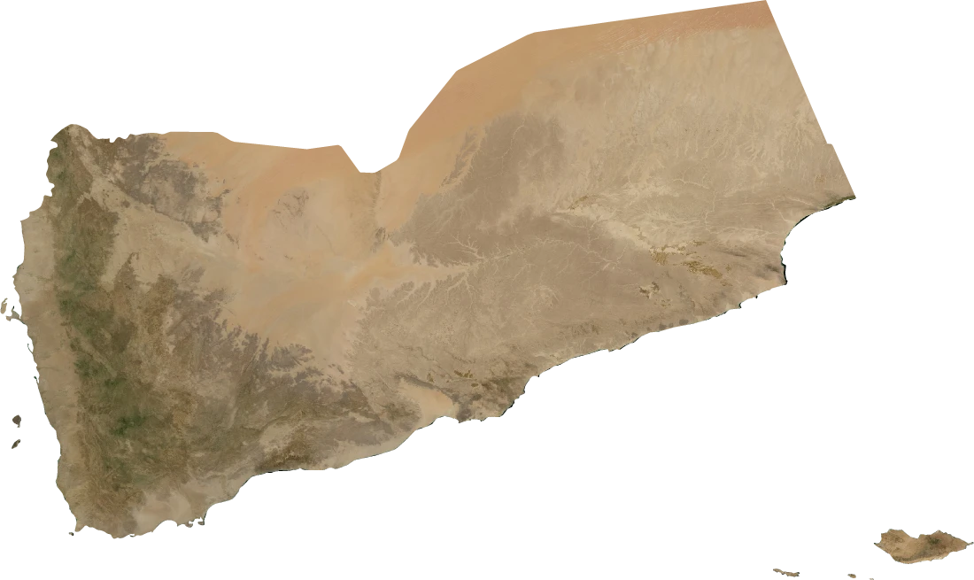 Yemen, July 2004: NASA imagery clipped to the regional boundary