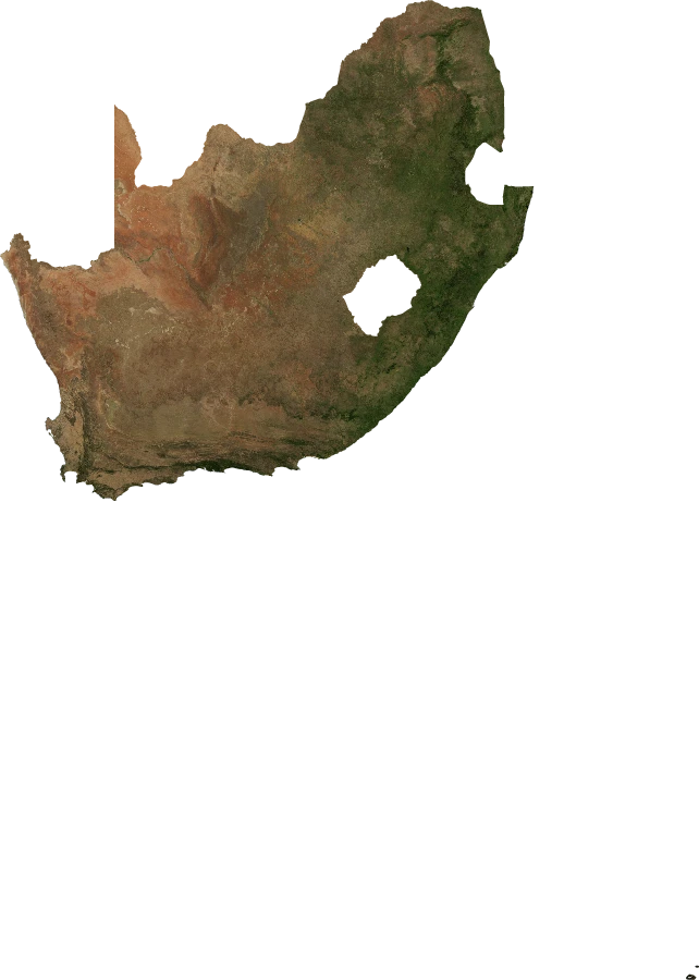 South Africa, January 2004: NASA imagery clipped to the regional boundary