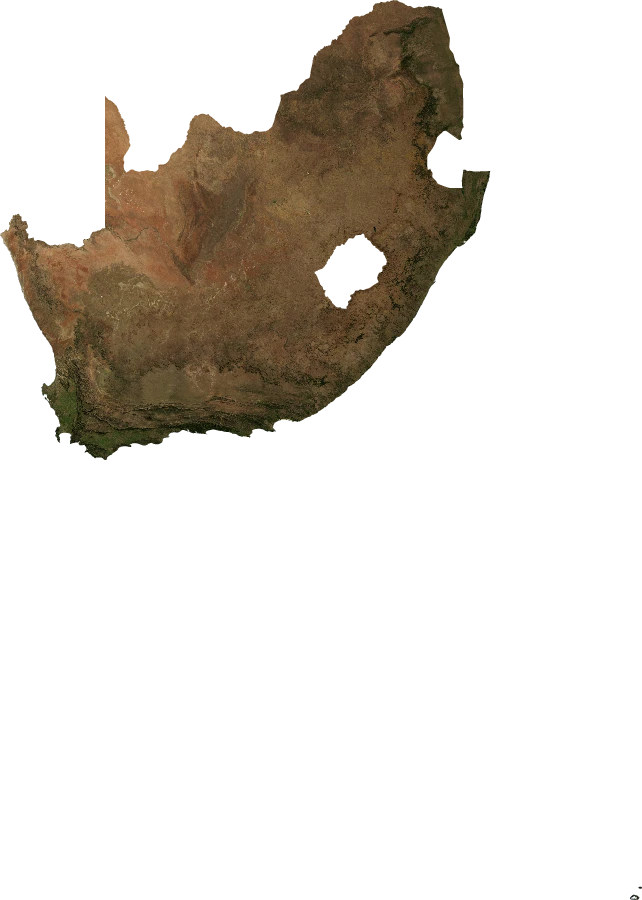 South Africa, July 2004: NASA imagery clipped to the regional boundary