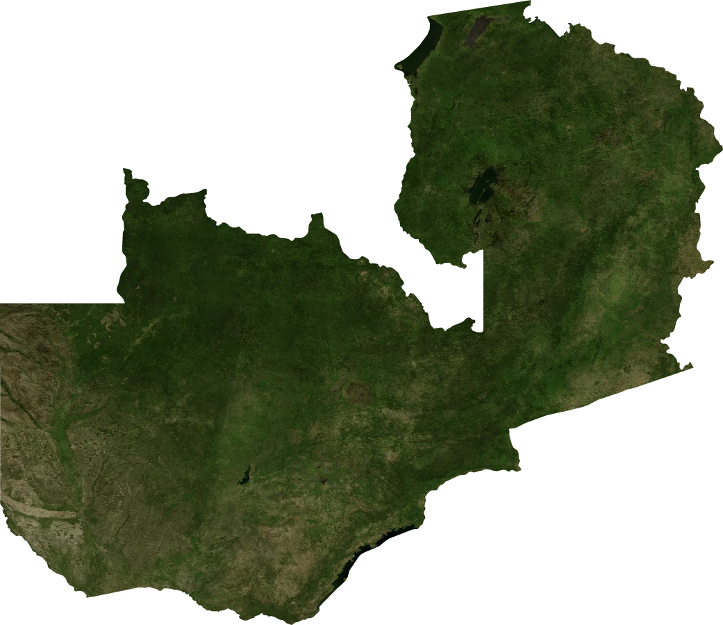 Zambia, January 2004: NASA imagery clipped to the regional boundary