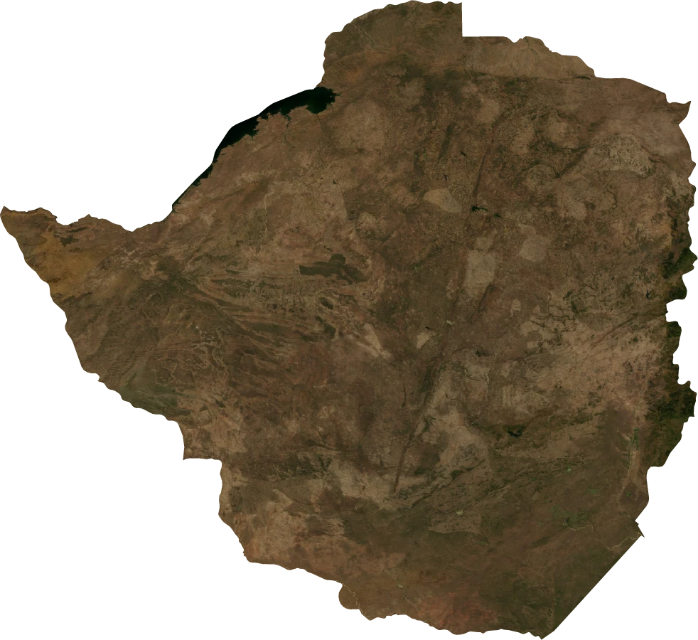 Zimbabwe, July 2004: NASA imagery clipped to the regional boundary